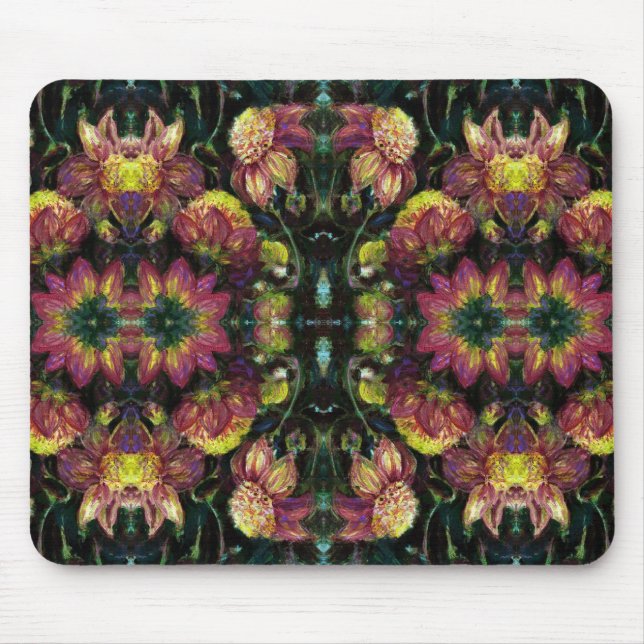 Mousepad Dahlias Amarelo e Rosa (Frente)