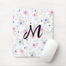Dainty Wildflower Script Monograma M Coquette