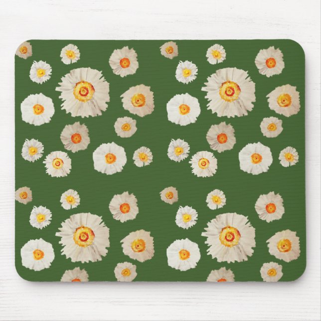 Mousepad Daisies Desenho Mousepad, Padrão de margarida (Frente)