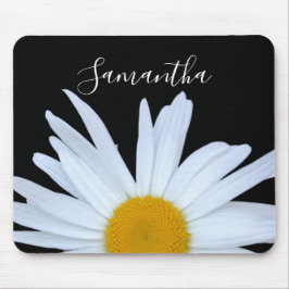Mousepad Daisy Black Elegant White Script