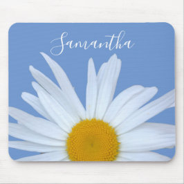 Mousepad Daisy Blue Elegant White Script