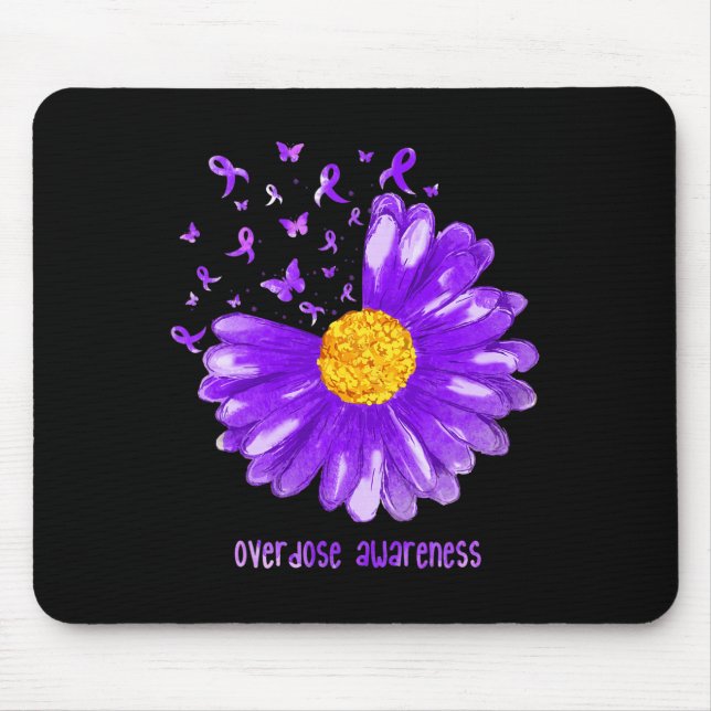 Mousepad Daisy Butterfly Roxo Sensibilização para a Sobredo (Frente)