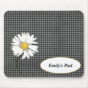 Mousepad Daisy em Gingham com Nome