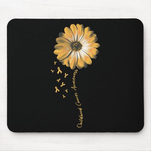 Mousepad Daisy Flower Chilhood Cancer Awarness Difes (Frente)