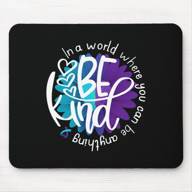 Mousepad Daisy Flower Seja gentil com a prevenção do suicíd (Frente)