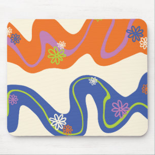 Mousepad Daisy Groove Blue, Orange, Purple, Green & Cream
