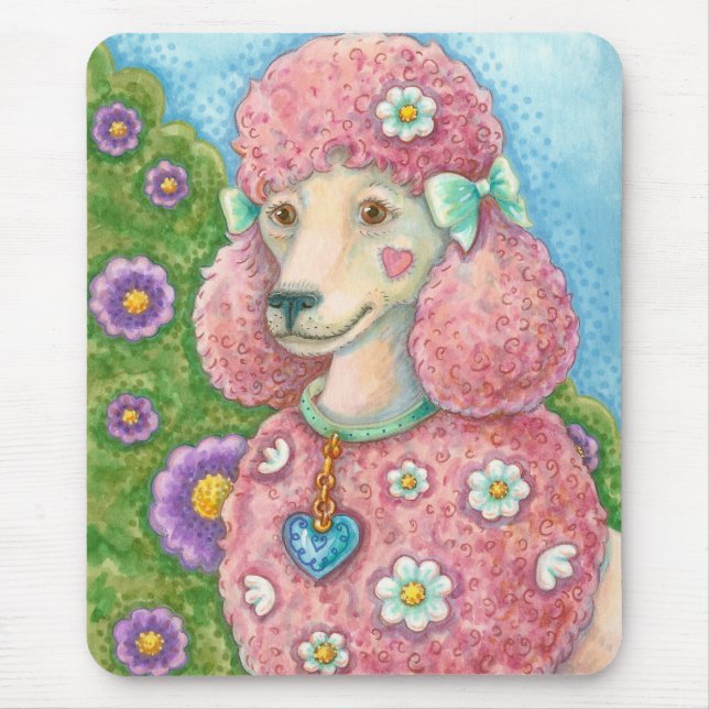 Mousepad DAISY O PAD Francês Pink Poodle MOUSE (Frente)