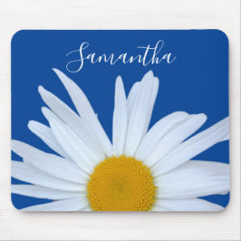 Mousepad Daisy Ocean Blue White Script