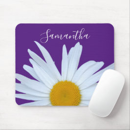 Mousepad Daisy Purple White Script