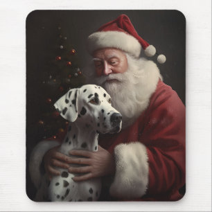 Mousepad Dalmácia com Papai Noel Natal Festivo