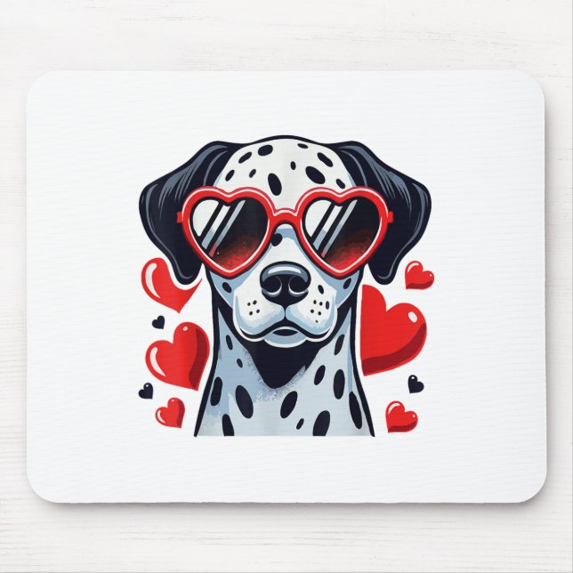 Mousepad Dalmácia Heart Gles Cute Day Dog Love (Frente)
