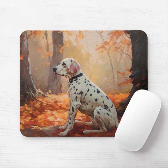 Mousepad Dalmácia nas Folhas do outono é inspiradora (Com mouse)