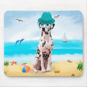 Mousepad Dalmation Dog on Beach