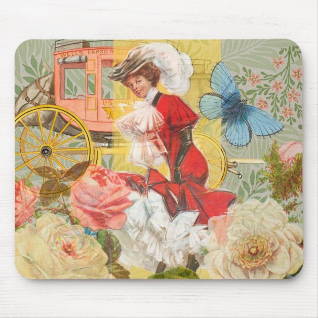 Mousepad Dama Vitoriana Mulher Elegante Rica Ilustração Ver (Frente)