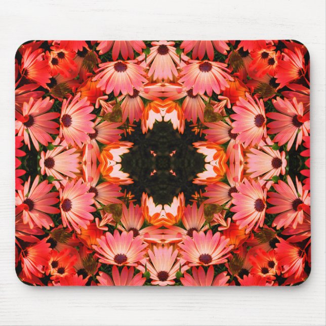 Mousepad Damas Africanas Rosa Abstrato Arte Floral (Frente)