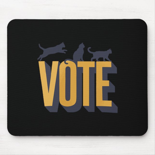 Mousepad Damas Sem Filhos que Amam Gatos Votam  (Frente)