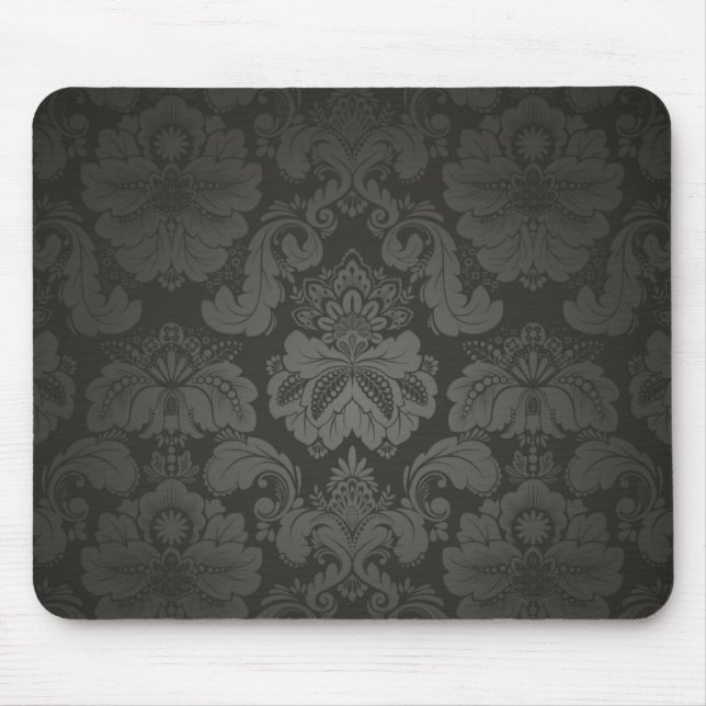Mousepad Damasceno Preto Elegante (Frente)
