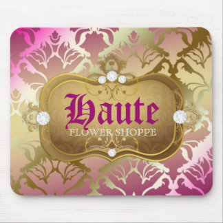 Mousepad Damasco 311 cor-de-rosa dourado glamoroso