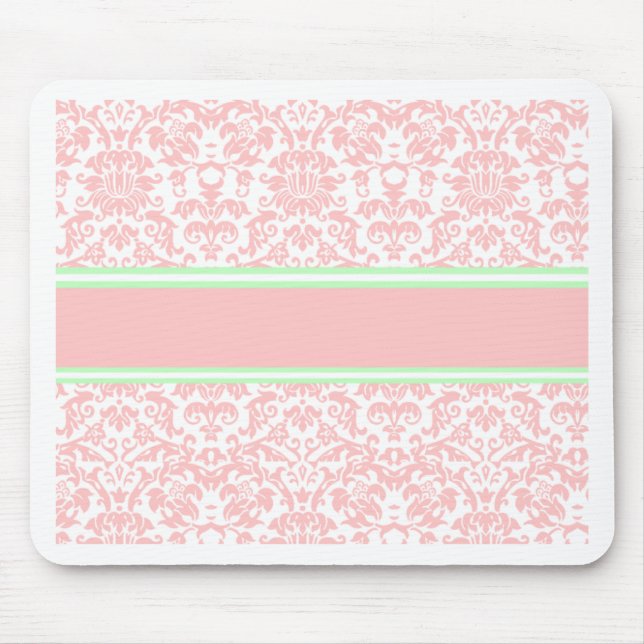 Mousepad Damasco cor-de-rosa (Frente)