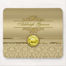 Damasco Dourado metálico de pedra preciosa amarela