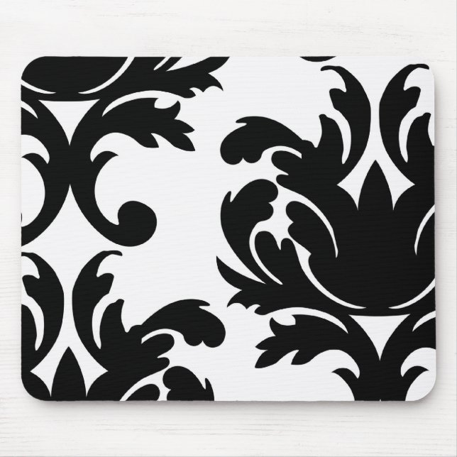 Mousepad damasco grande branco e preto negrito (Frente)