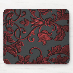Mousepad Damasco Metálico Emboscado, Vermelho
