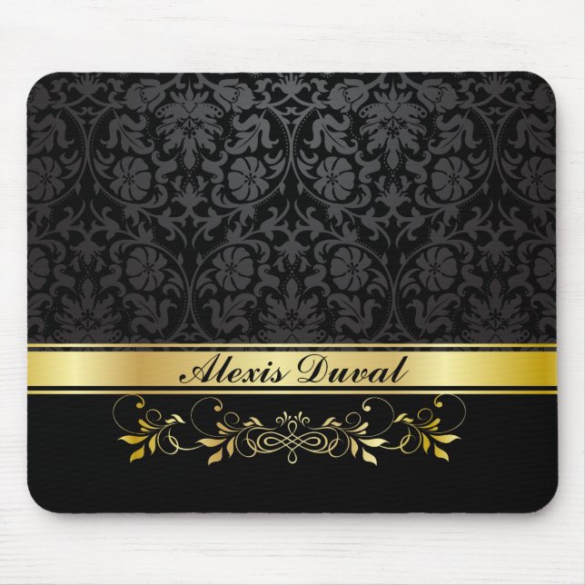 Mousepad Damasco preto (Frente)