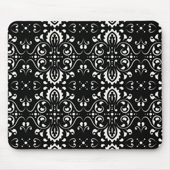 Mousepad Damasco - (preto e branco) (Frente)