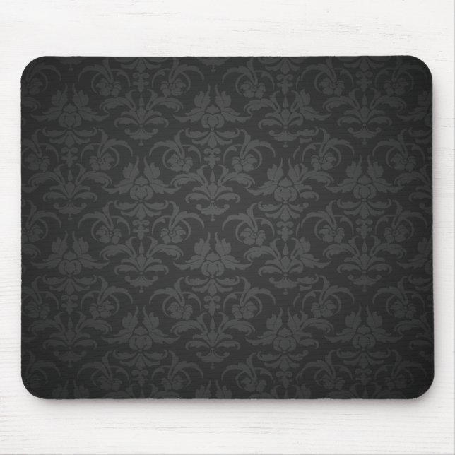 Mousepad Damasco preto elegante (Frente)