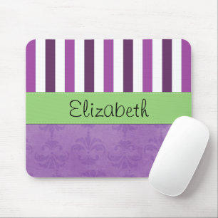 Mousepad Damasco Roxo, Stripes Roxas, Stripes Rachadas, Seu
