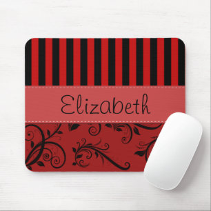 Mousepad Damasco Vermelho, Stripes Vermelhas, Stripes, Seu