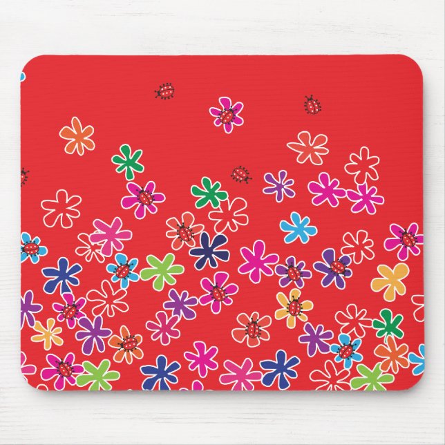 Mousepad Damascos e Flores Retro (Frente)