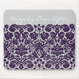 Mousepad Damask Purple Wedding