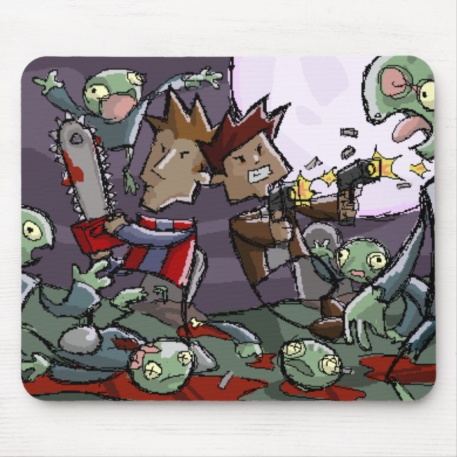 Mousepad Dan e Ben contra. Alguns zombis (Frente)