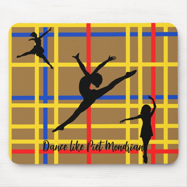 Mousepad Dança como Piet Mondrian Modern Art (Frente)