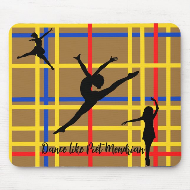 Mousepad Dança como Piet Mondrian Modern Art (Frente)