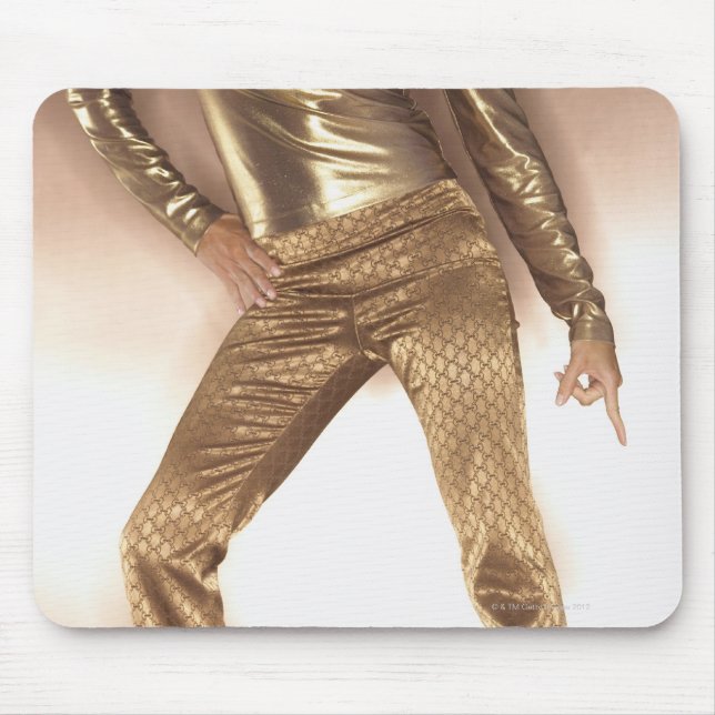 Mousepad Dança de dança de discoteca em ouro (Frente)