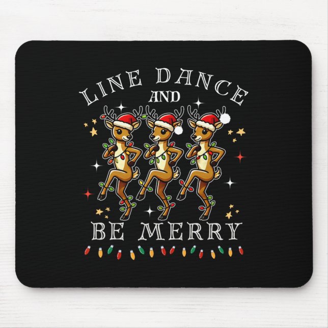 Mousepad Dança De Rena E Feliz Natal Festivo (Frente)
