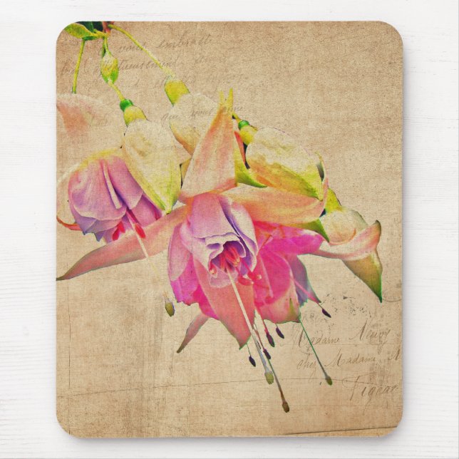 Mousepad Dança No Vento - Flores De Fuchsia (Frente)