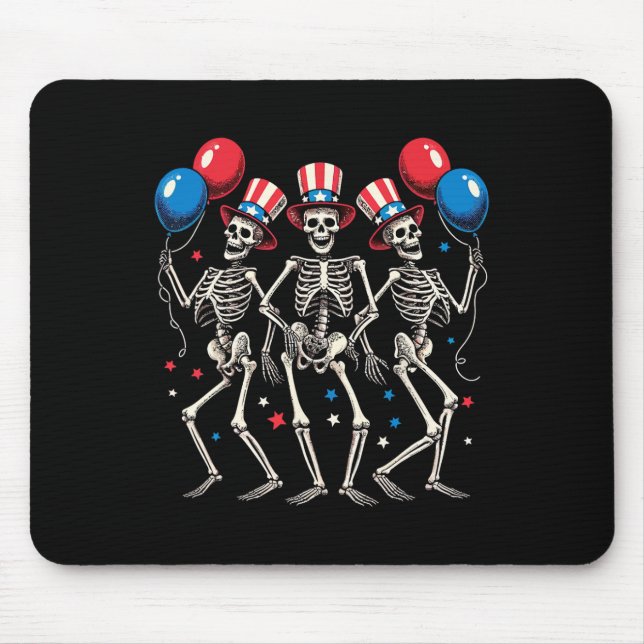 Mousepad Dançando Esqueletos 4 De Julho Independência Engra (Frente)