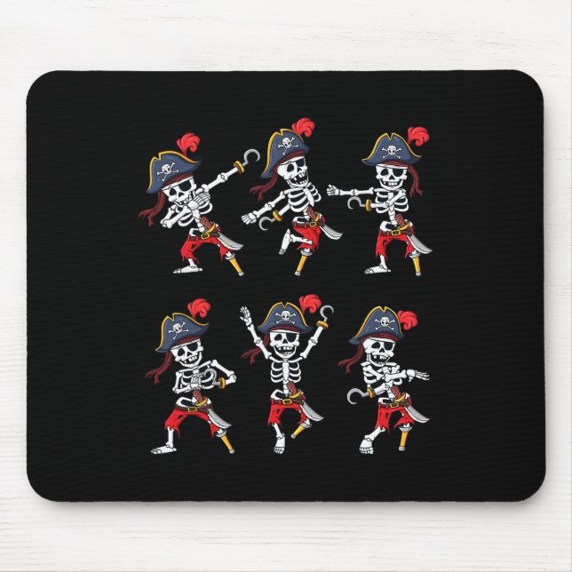 Mousepad Dançando Skeletons Piratas Desafiam Meninos (Frente)
