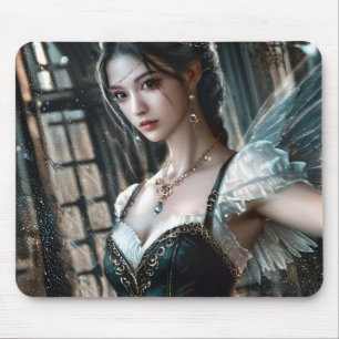 Mousepad Dançarina balé em um Tu Verde e Asas Fadas
