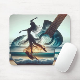 Mousepad Dançarina de Ondas em um Violão