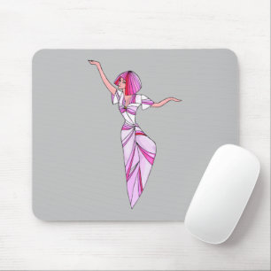 Mousepad Dançarina rosa-escura com cabelo cor-de-rosa