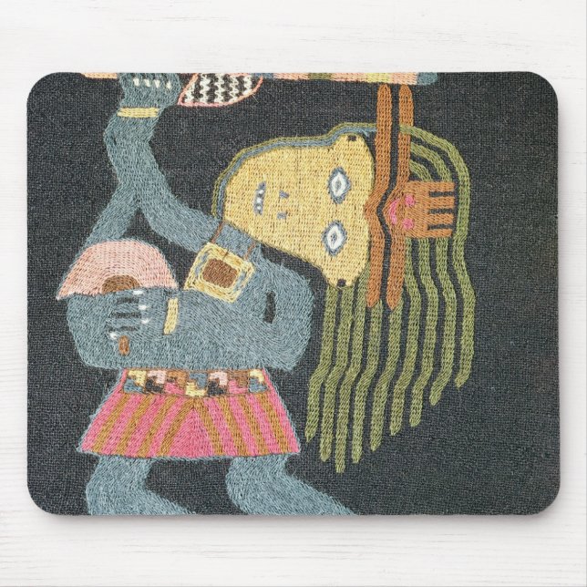 Mousepad Dançarino tecido de lãs com bastão, tribo de (Frente)