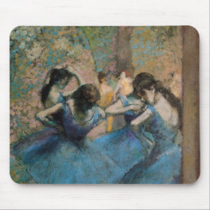 Mousepad Dançarinos de Edgar Degas no azul, 1890