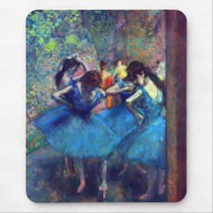 Mousepad Dançarinos em azul por Edgar Degas, Arte Balé de V