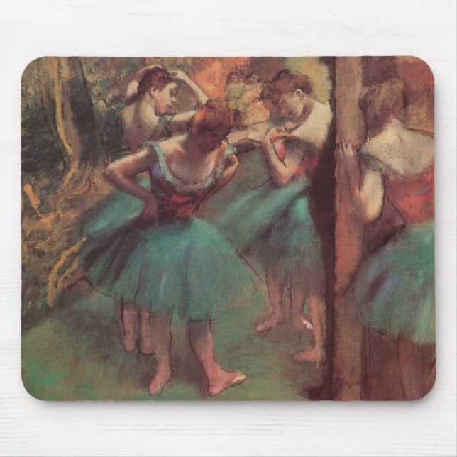 Mousepad Dançarinos, rosa e verde por Edgar Degas (Frente)