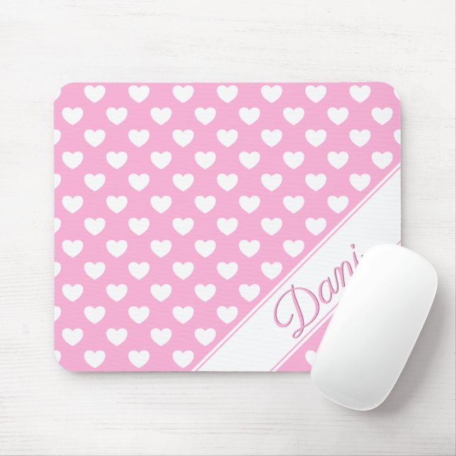Mousepad Dani - Modelo de Nome Personalizado, Rosa Pastel (Com mouse)
