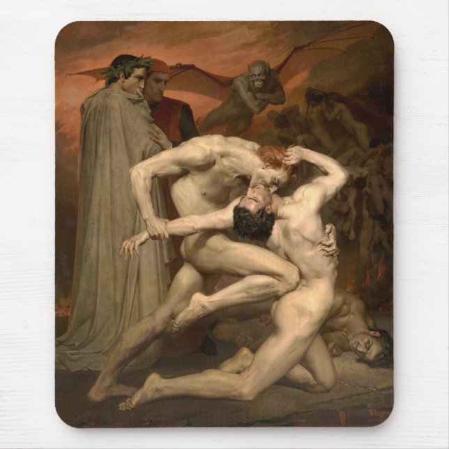 Mousepad Dante e Virgil no Inferno (por Bouguereau) (Frente)